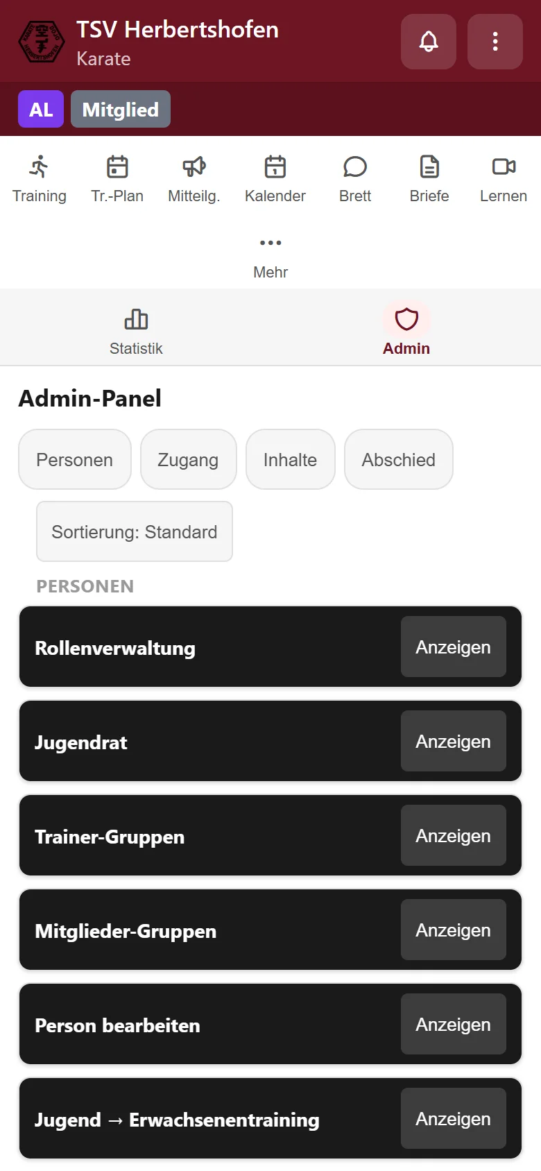 Verwaltungsbereich der Abteilungsleitung
